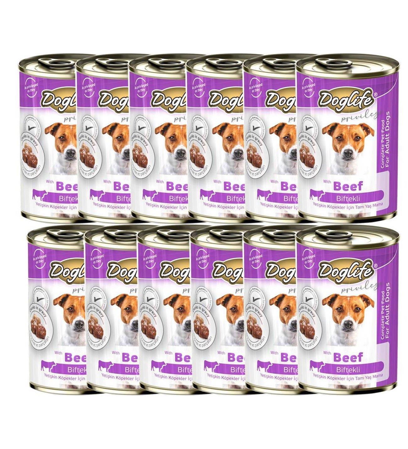 DOGLİFE BİFTEKLİ KÖPEK KONSERVE 400GR x 12 Adet