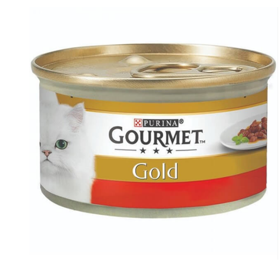 Gourmet Gold Parca Etli ve Soslu Sığır Etli Kedi Konserve Maması 85 Gr