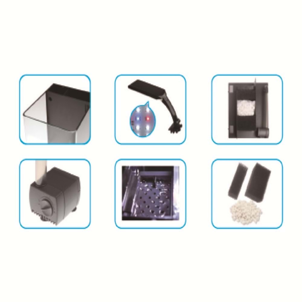 Haqos Canyon Box 36 Nano Akvaryum Kit 14 Lt Siyah