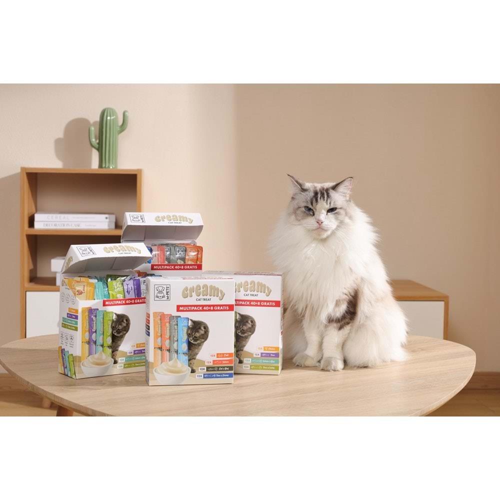 M-PETS 4 Farklı Lezzet Karışık Krema Kedi Ödülü 48x15gr