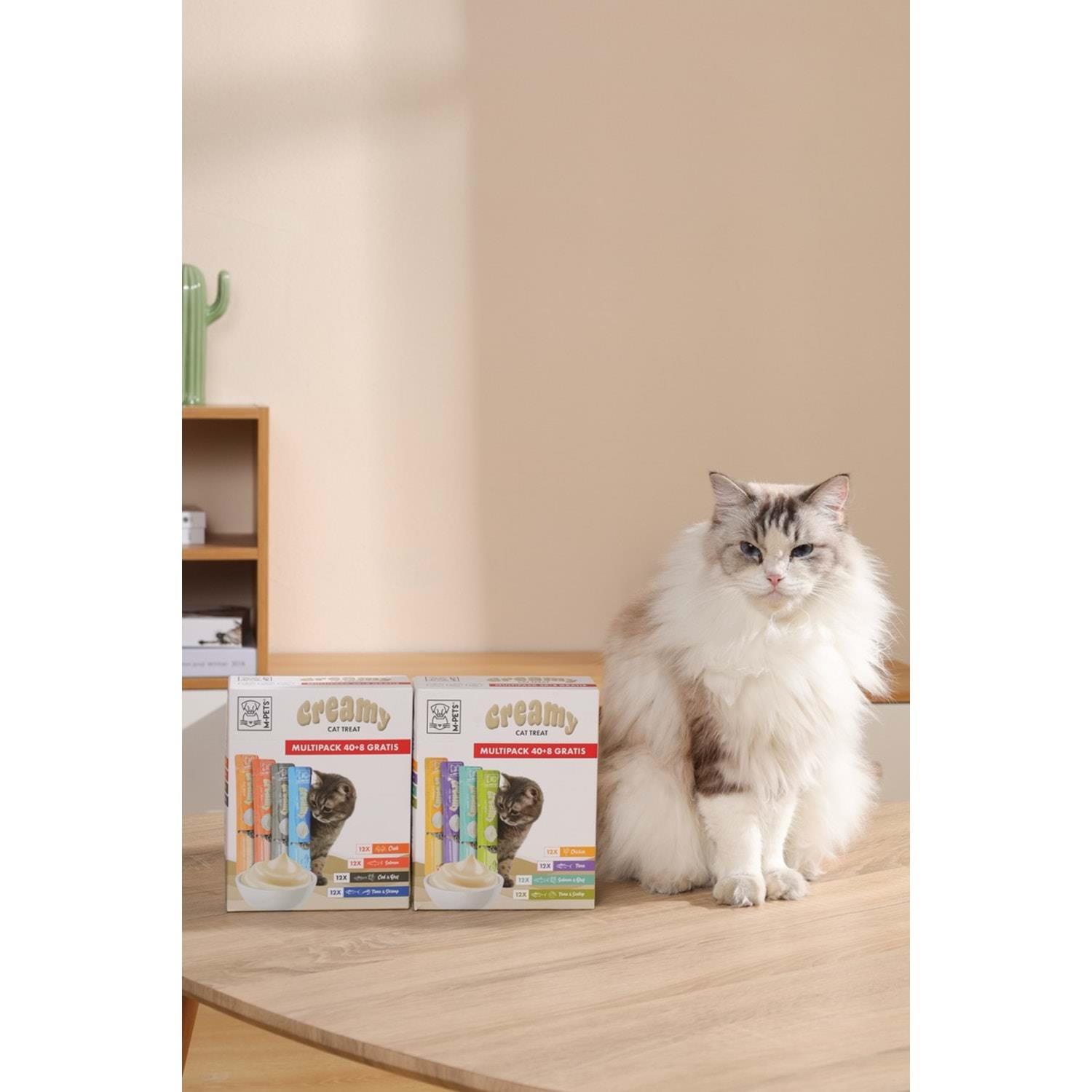 M-PETS 4 Farklı Lezzet Karışık Krema Kedi Ödülü 48x15gr