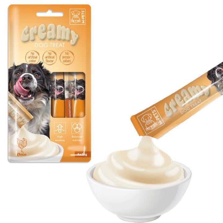 M-PETS KÖPEK ÖDÜLÜ CREAMY TAVUKLU 4X15GR