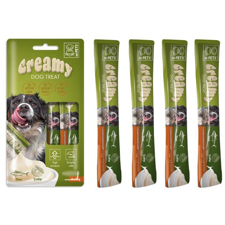 M-PETS KÖPEK ÖDÜLÜ CREAMY TON BALIKLI DENİZ TARAKLI 4X15GR