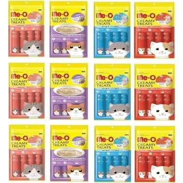Me-O Creamy Treats 4 Çeşit Karma 12'li Paket Kedi Sıvı Ödülü