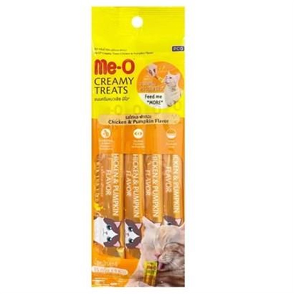 Me-O Creamy Treats Tavuk Etli ve Kabaklı Ek Besin ve Kedi Ödülü 60 Gr ( 4 x 15 Gr )