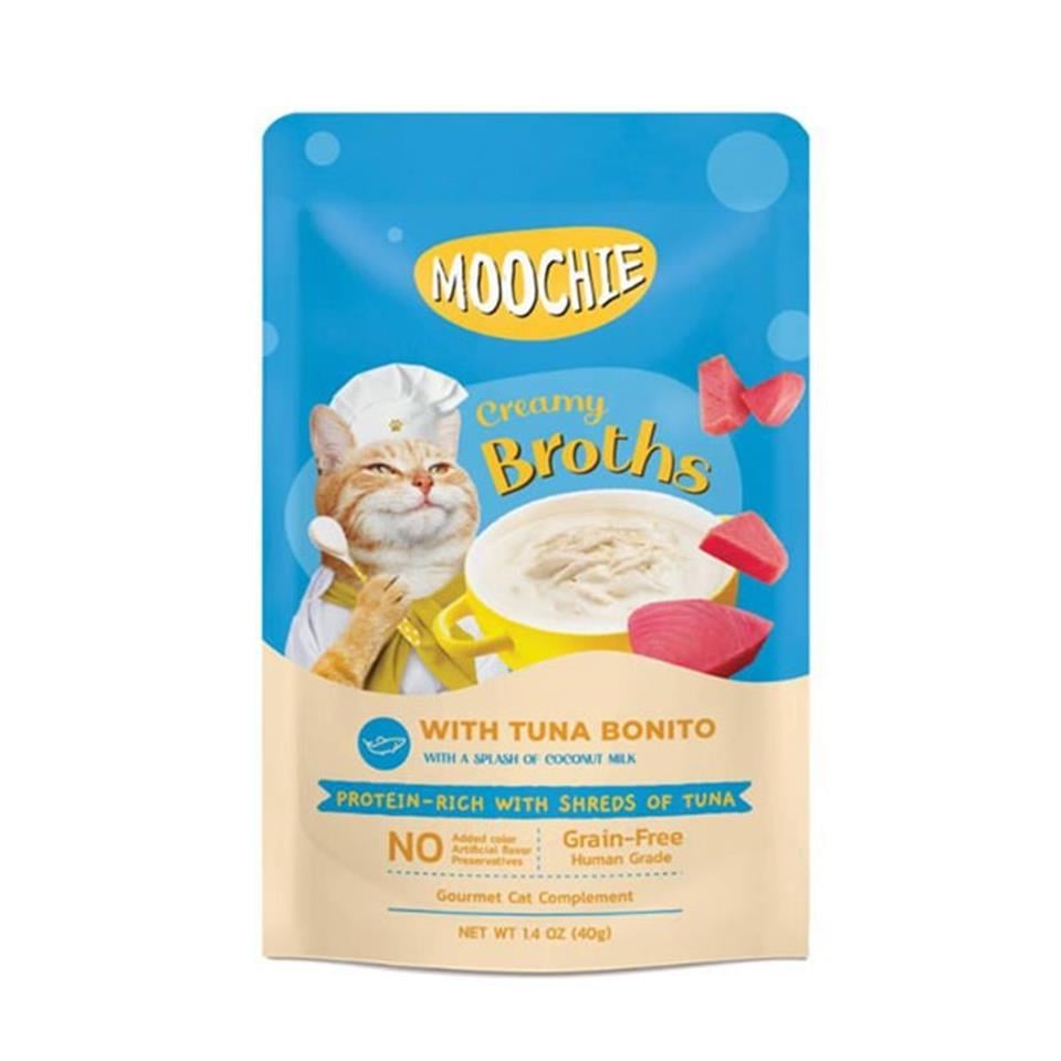 MOOCHIE Parça Ton Balıklı ve Palamutlu Tahılsız Kedi Çorbası 40gr