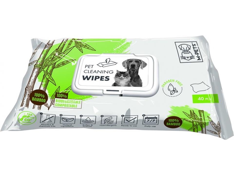MPETS Petcare mendil, biyolojik olarak parçalanabilir, 40 adet