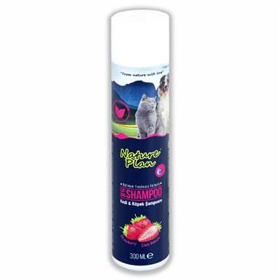 Nature plan çilek kokulu kedi köpek şampuanı 300 ml