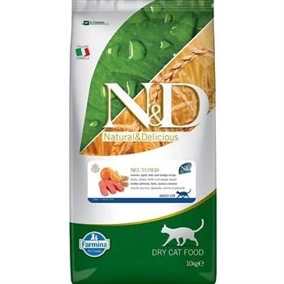 ND Düşük Tahıllı Somonlu Kısırlaştırılmış Kedi Maması 10 Kg
