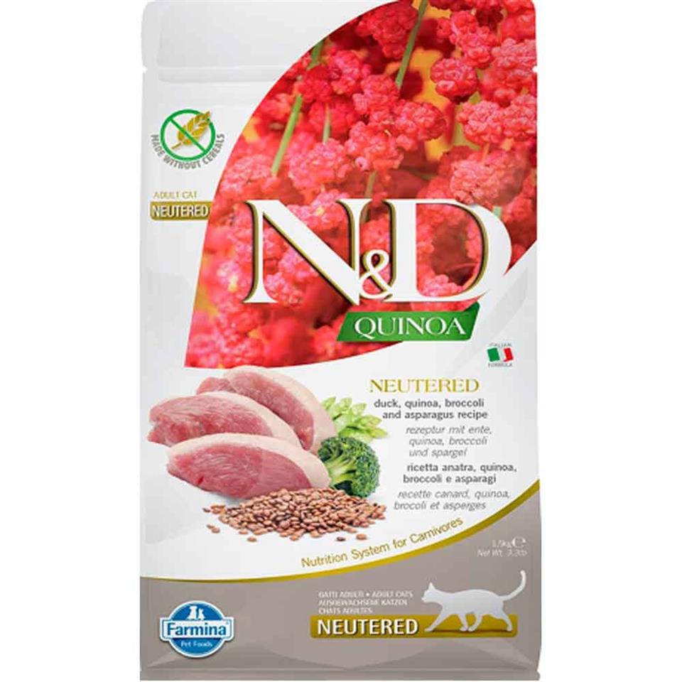 ND Quinoa Neutered Ördek Kinoa Aromalı Kısırlaştırılmış Kedi Maması 1,5 Kg 