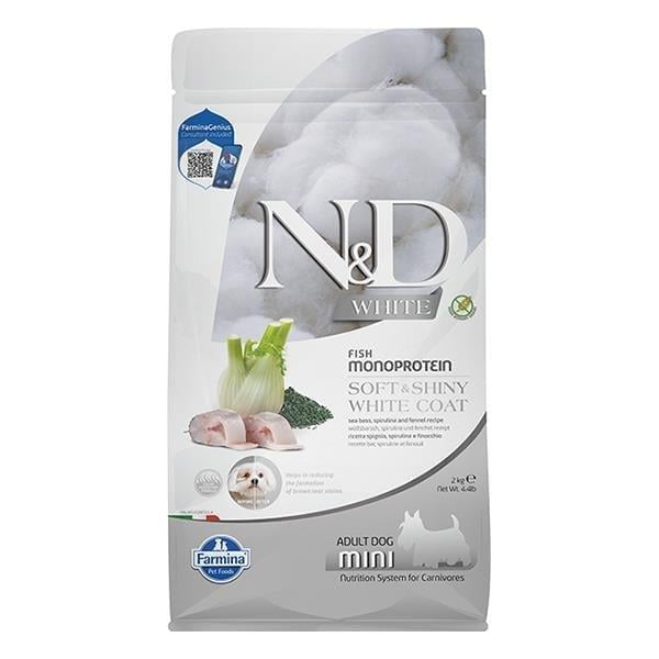 N&D White Levrek Rezene ve Spirulina Küçük Irk Beyaz Yetişkin Köpek Maması