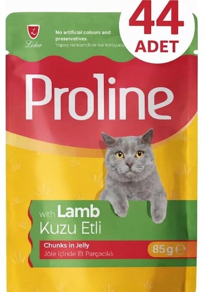Proline Pouch Kuzu Etli Yaş Kedi Mama 44 X 85 Gr