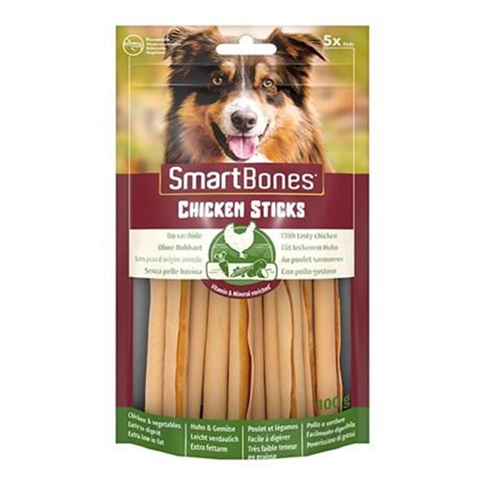 SmartBones Tavuklu Stick Köpek Ödülü 5 Parça 100gr