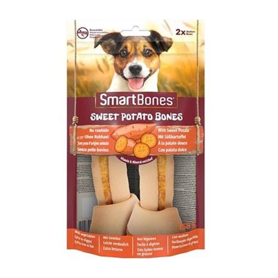 SmartBones Tavuklu Tatlı Patatesli Medium Düğüm Kemik 2'li 158gr