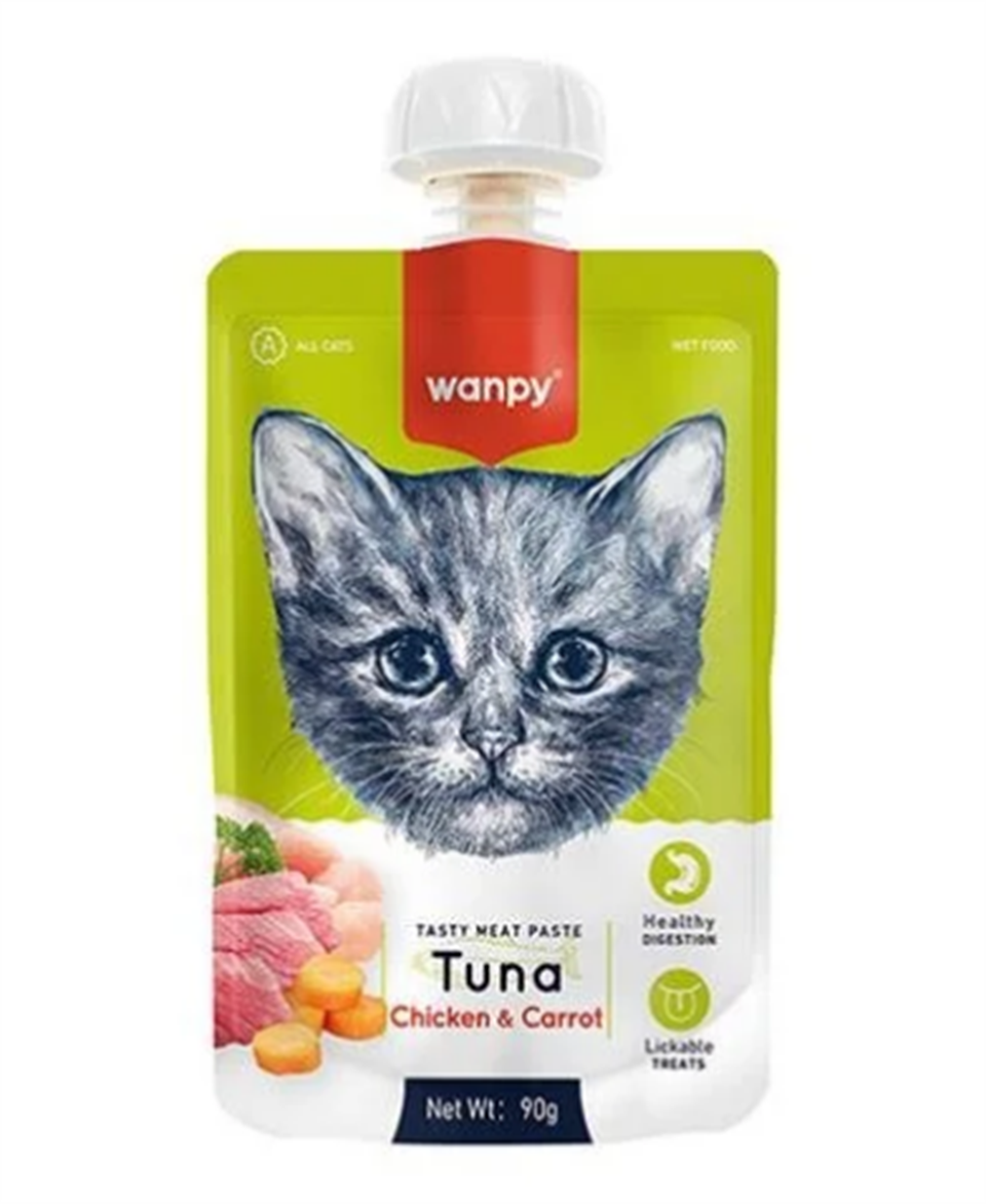 Wanpy Taze Ton Balıklı ve Tavuklu Et Ezmesi Doğal Kedi Ödülü
