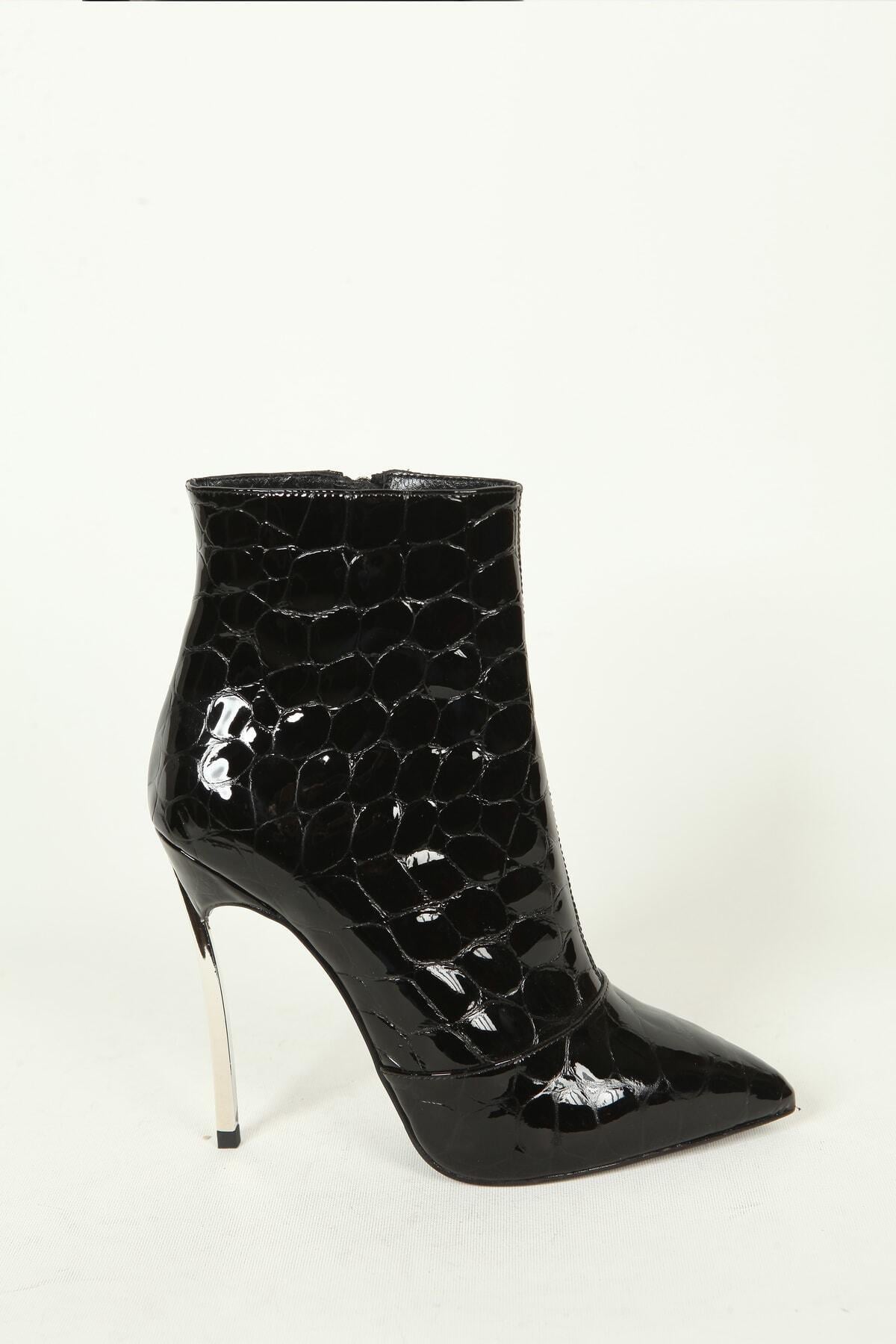 Kadın Deri Bot Siyah Rugan