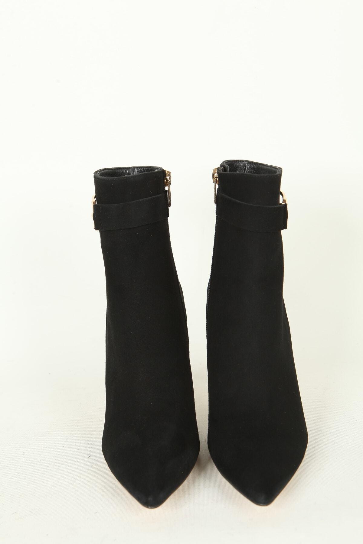 Kadın Deri Bot Siyah Süet