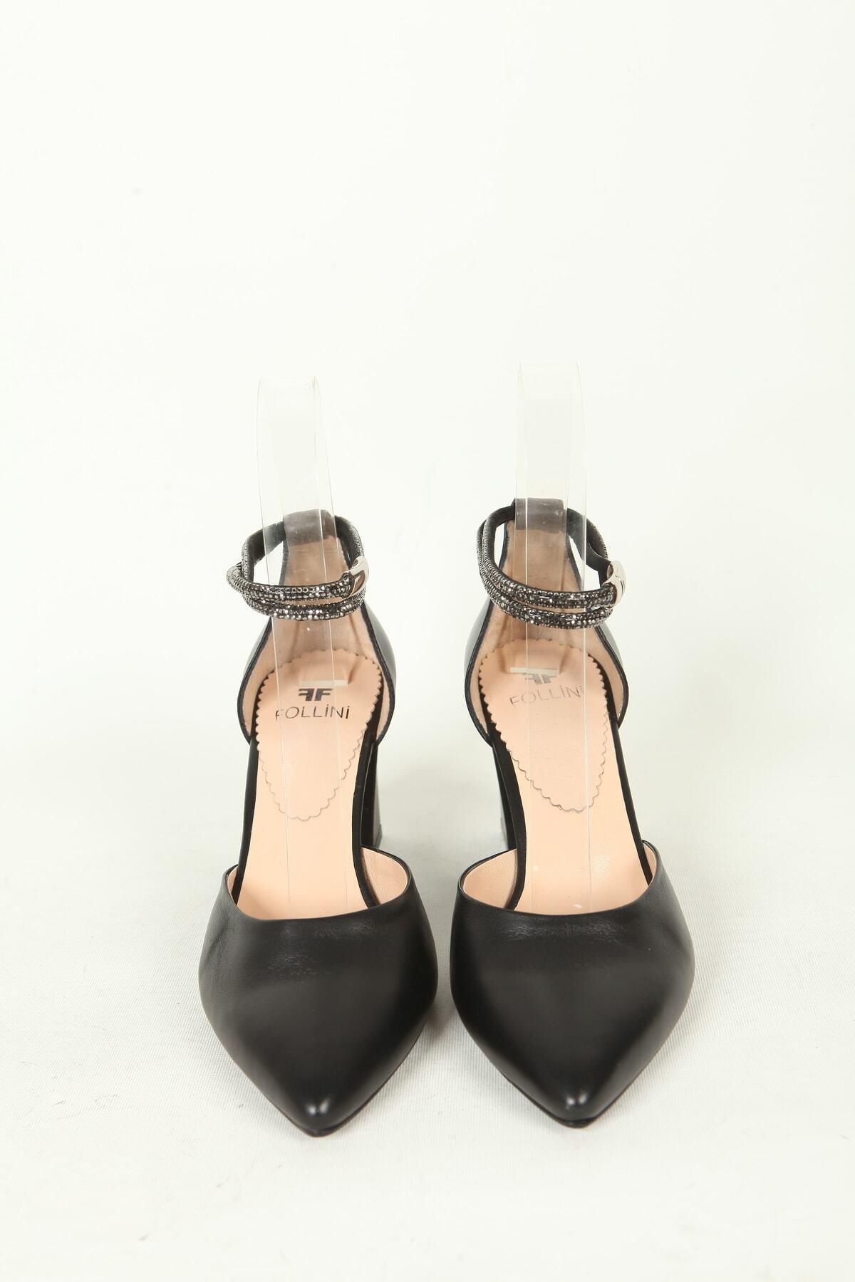 Kadın Deri Ayakkabı Topuklu Siyah