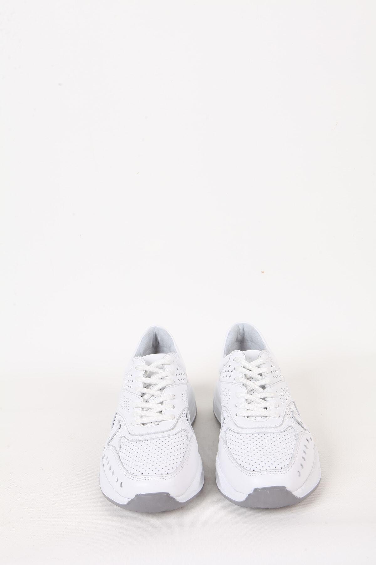 Kadın Beyaz Hakiki Deri Spor Sneaker