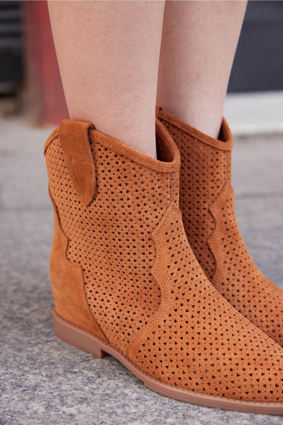 Kadın Taba Hakiki Deri Yazlık Bot