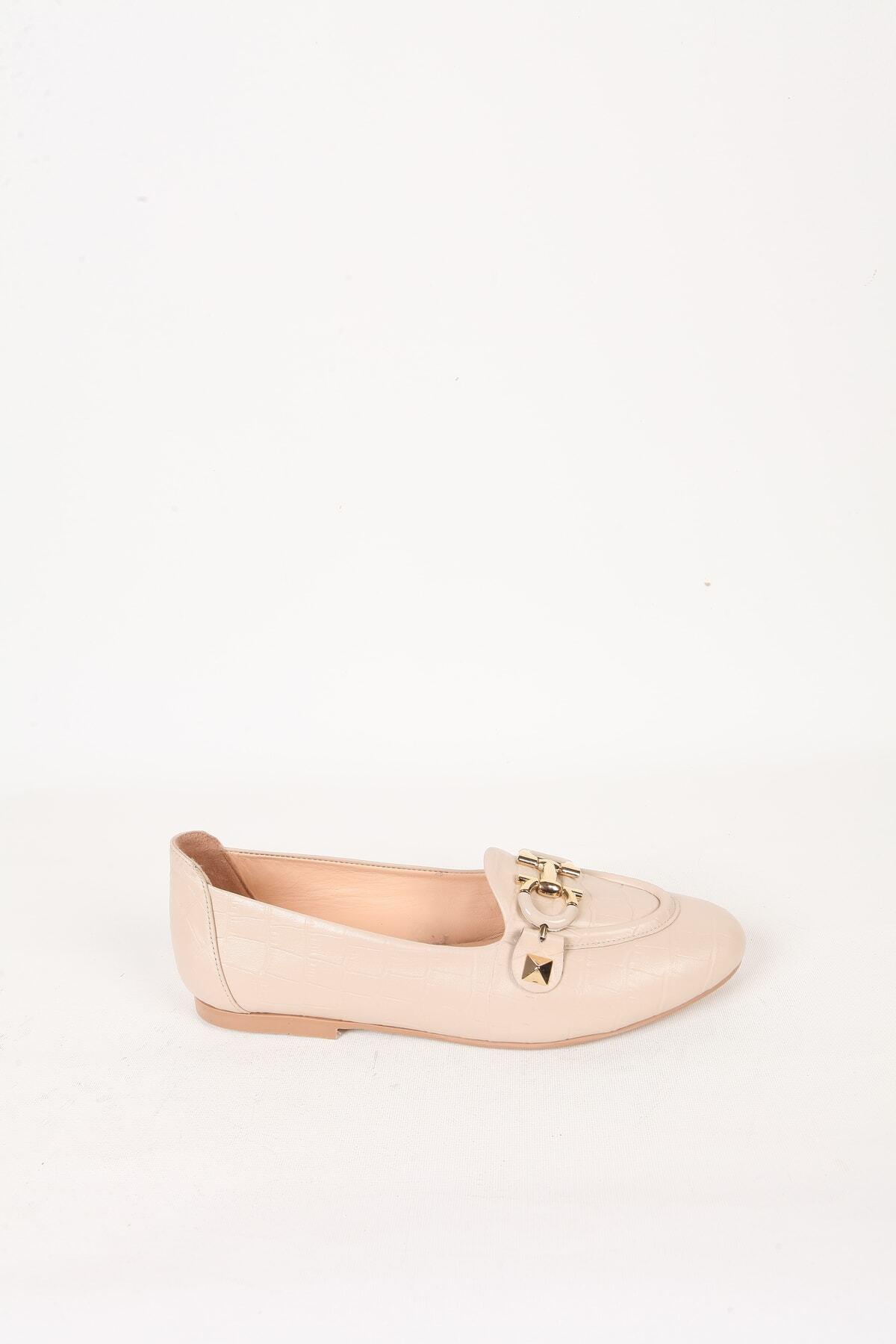 Kadın Ten Rengi Hakiki Deri Babet