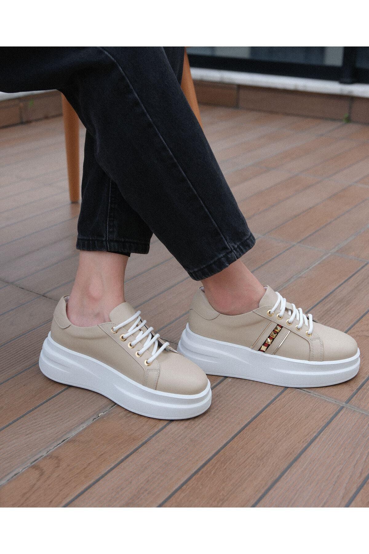 Kadın Deri Sneaker Beyaz