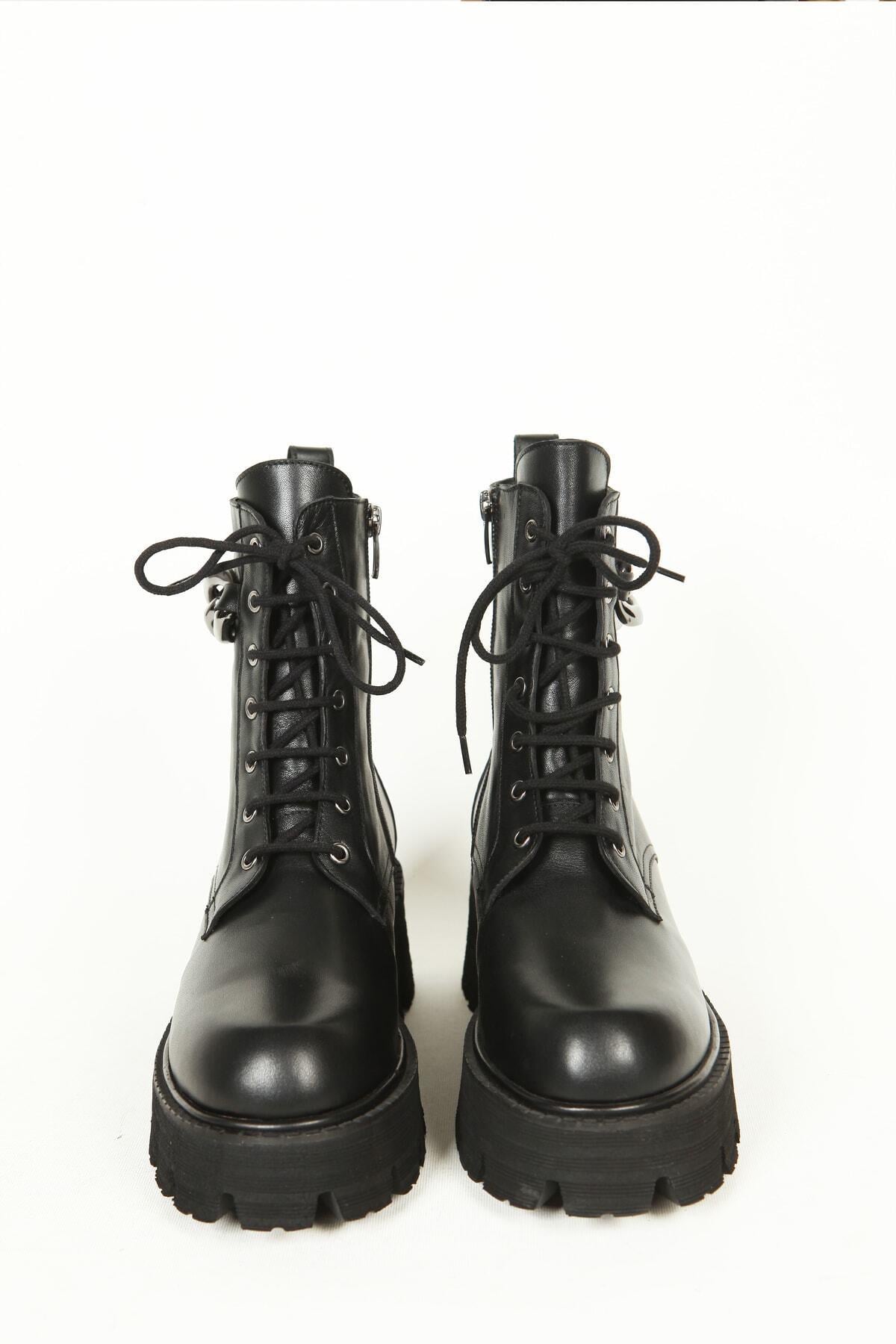 Kadın Deri Bot Siyah