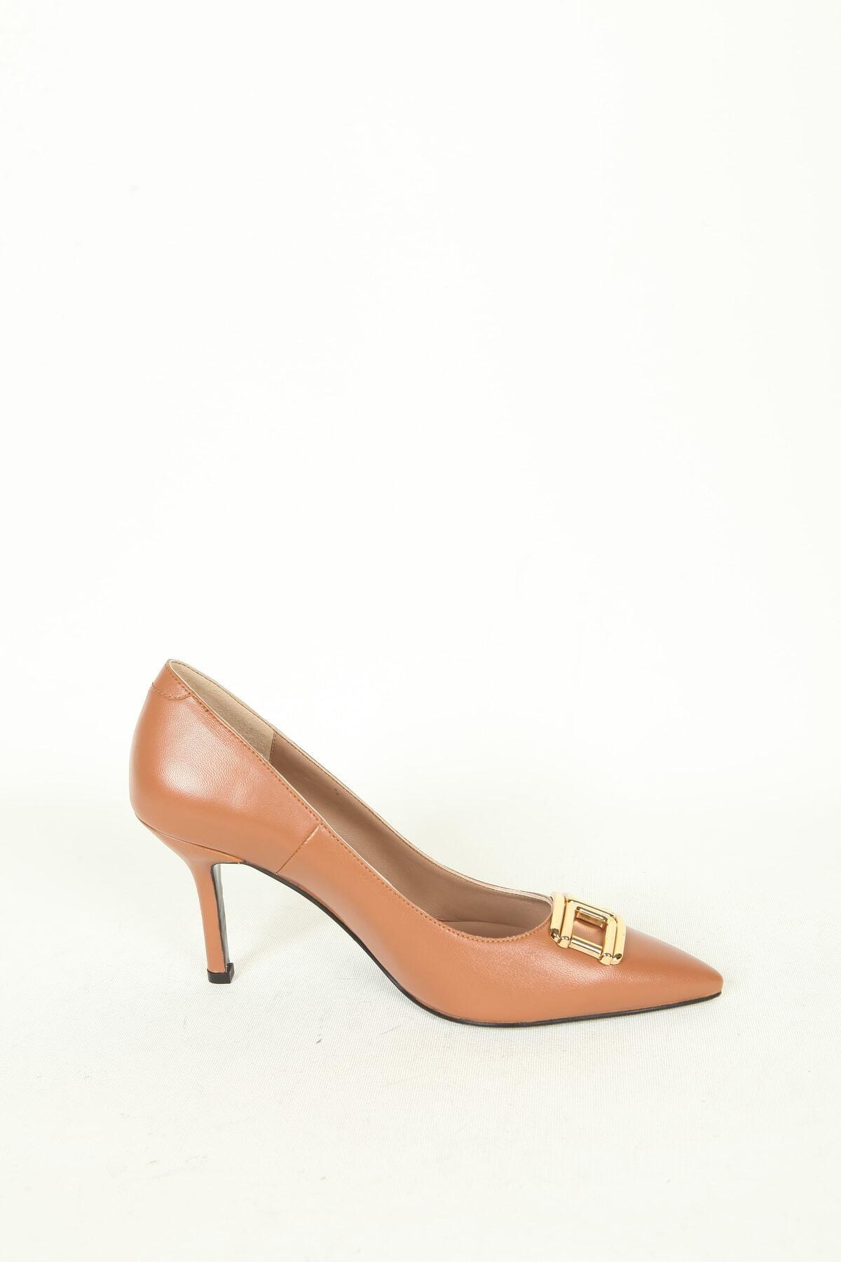 Kadın Deri Stiletto Taba