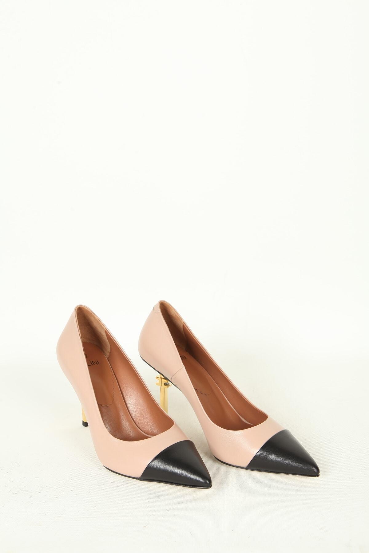 Kadın Deri Stiletto Pudra