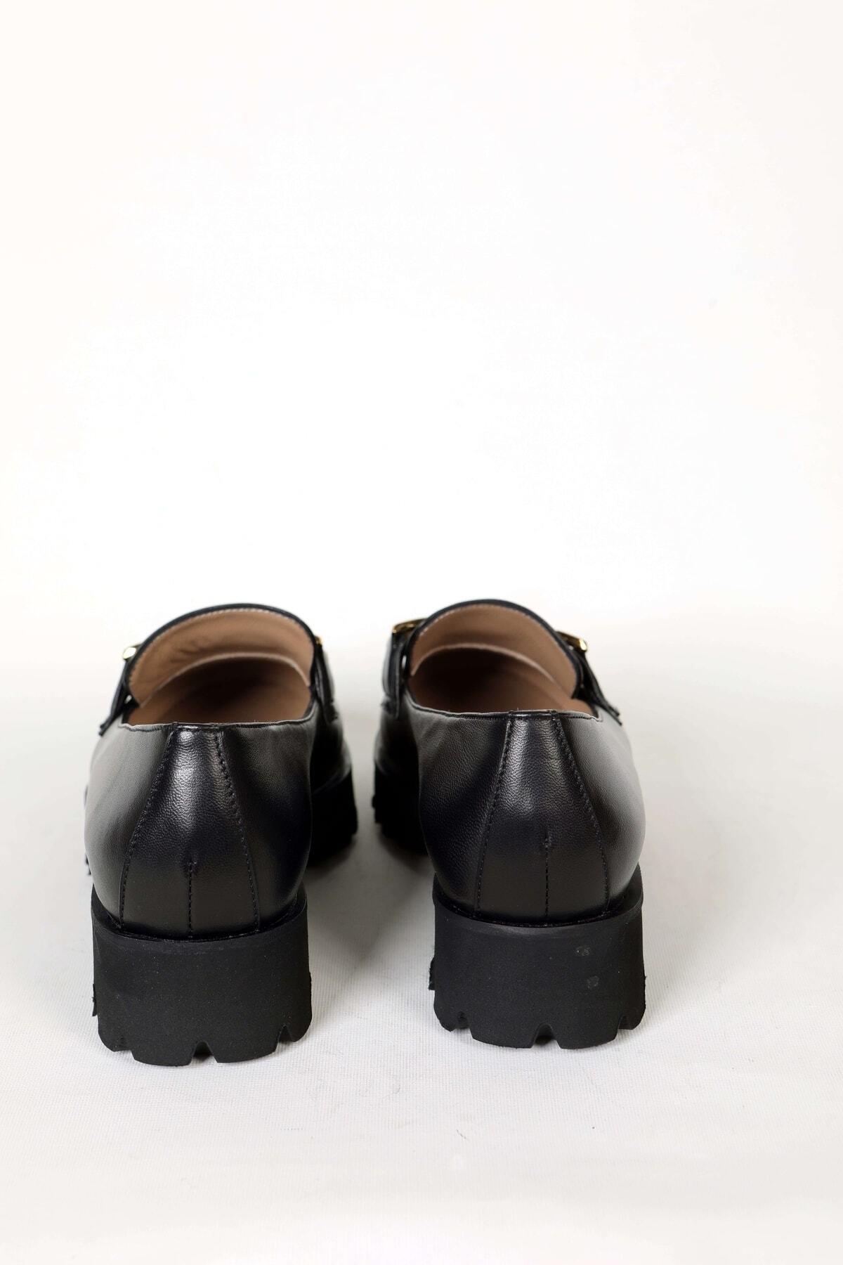 Kadın Deri Loafer Siyah