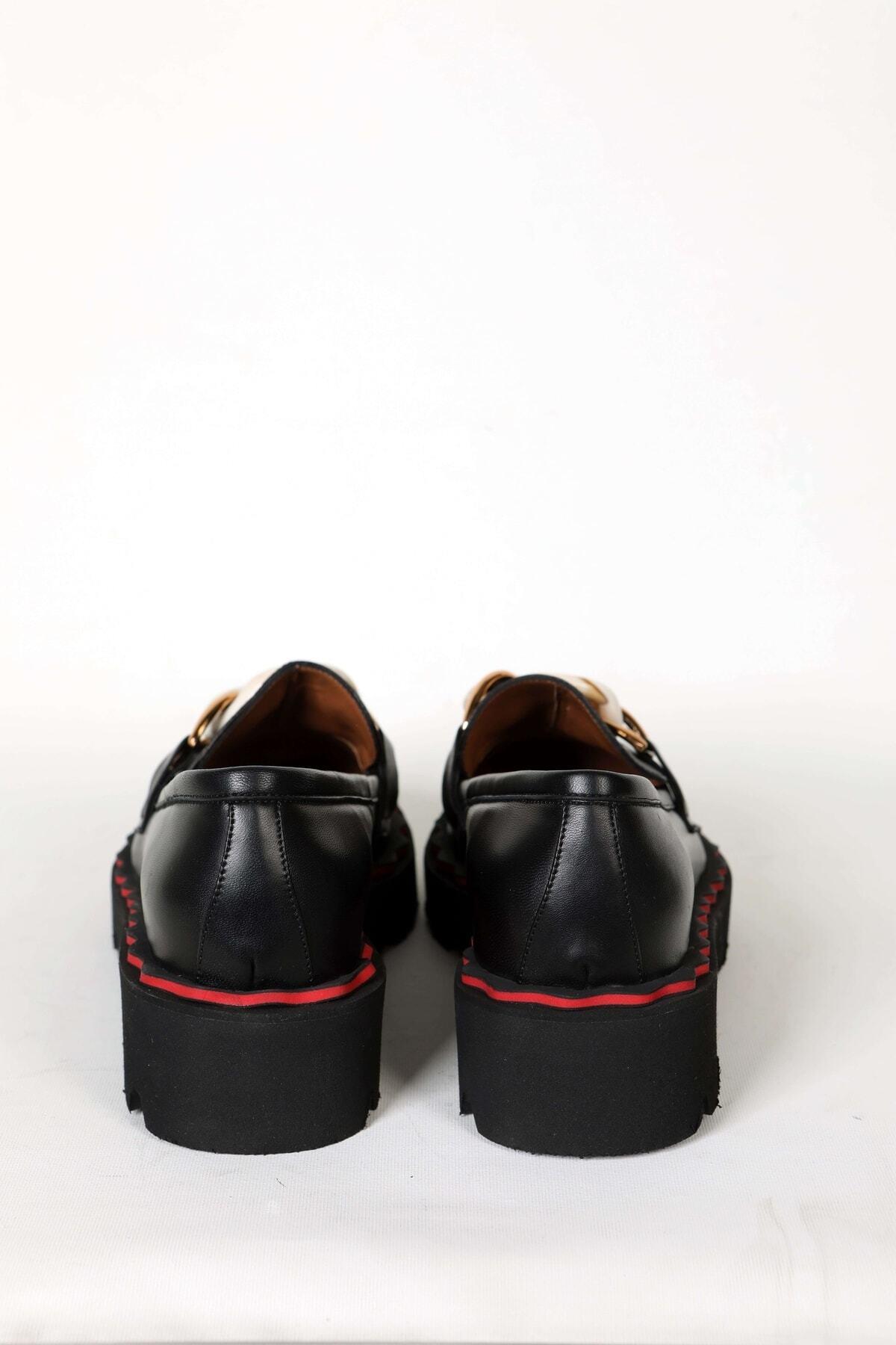 Kadın Taba Deri Toka Detaylı Loafer