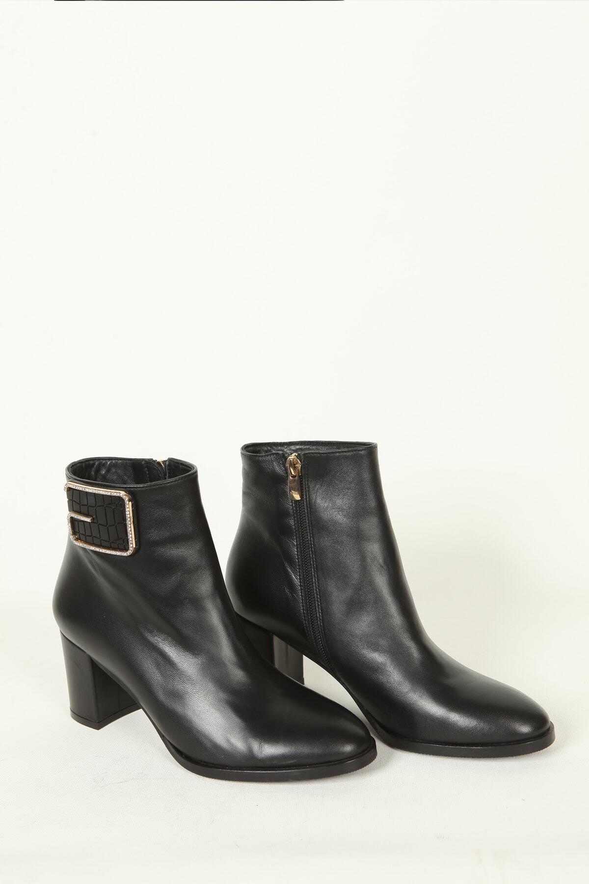 Kadın Deri Bot Siyah