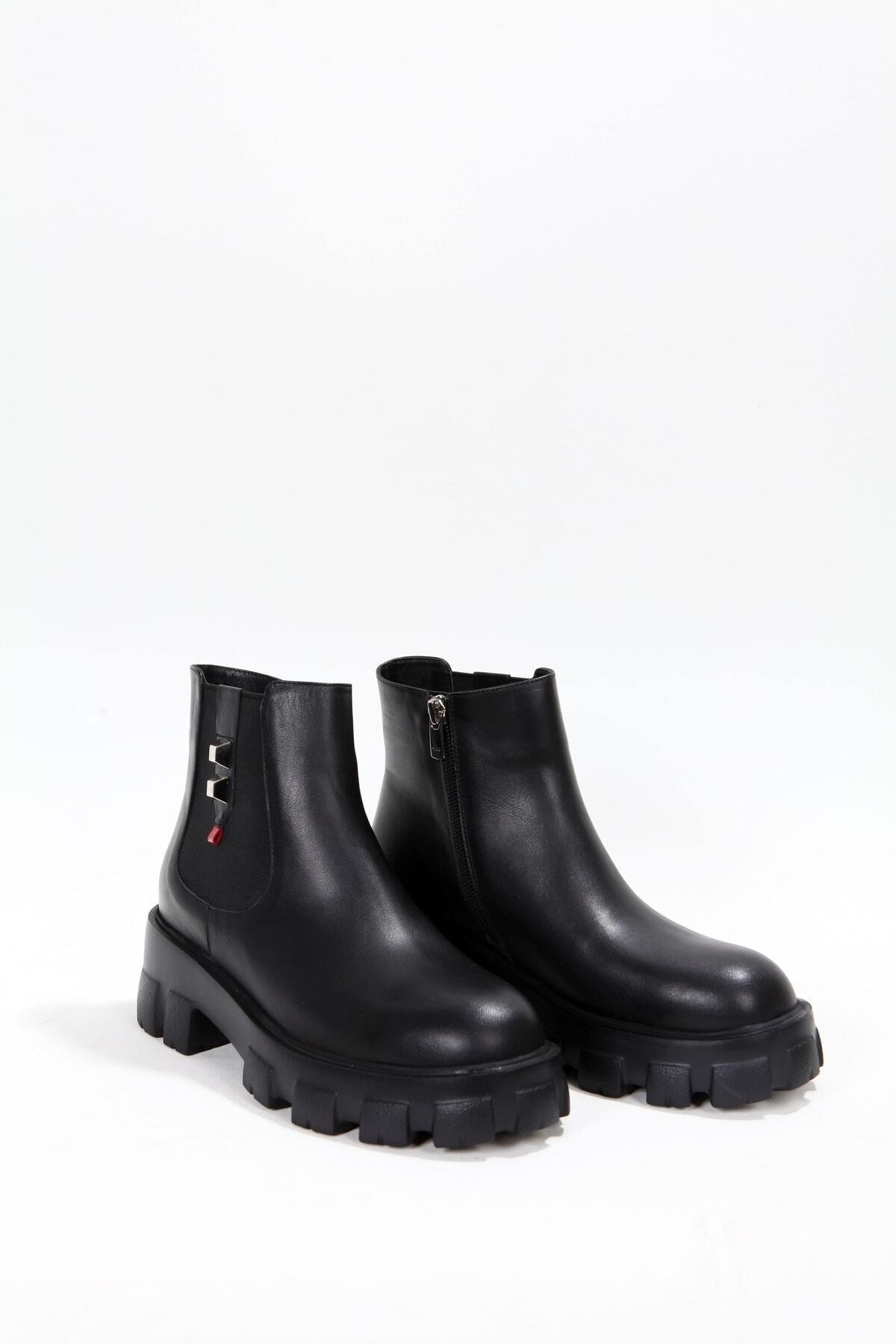 Kadın Deri Bot Siyah