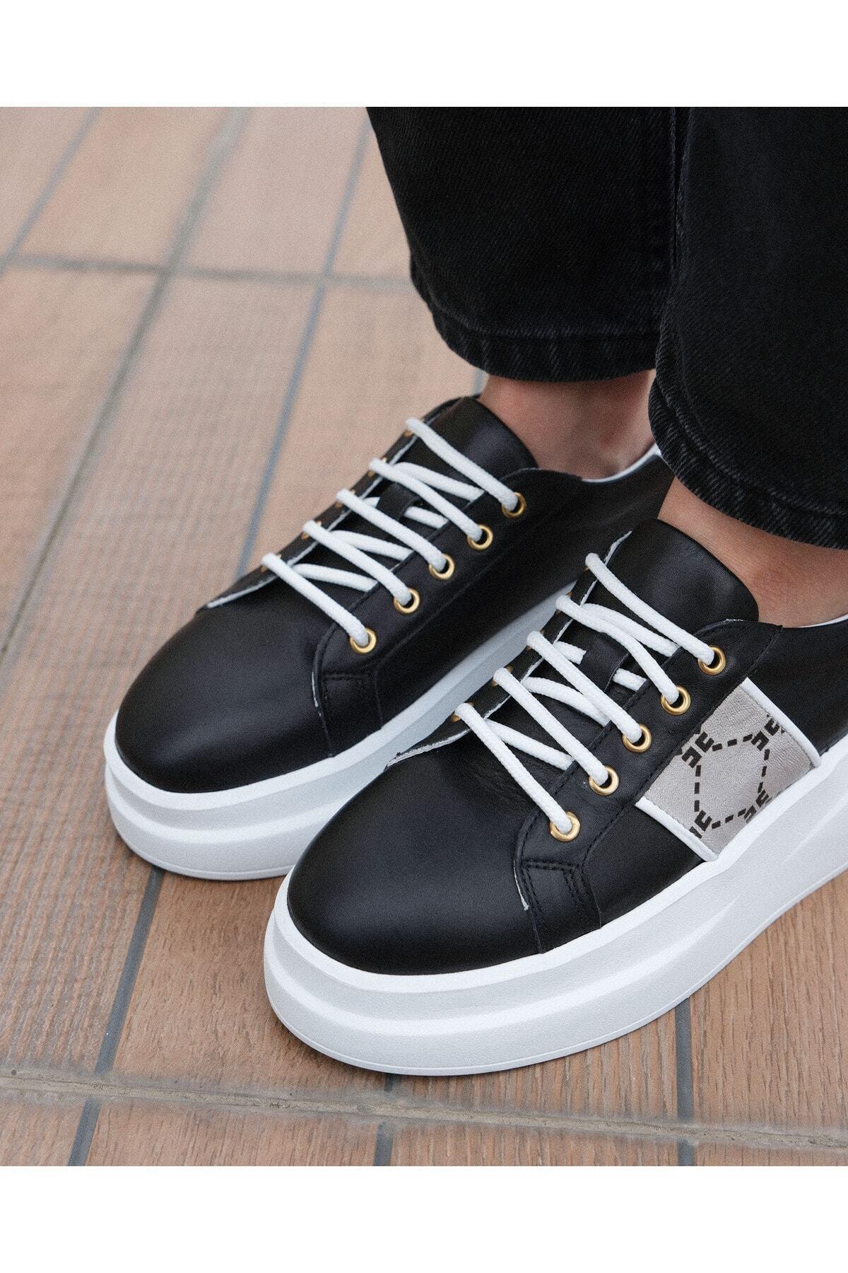 Kadın Hakiki Deri Aksesuar Detaylı Sneaker