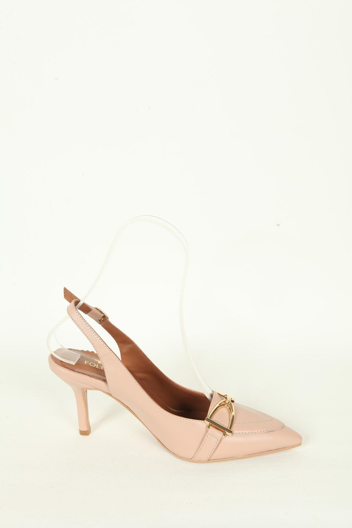 Kadın Deri Ayakkabı Pudra