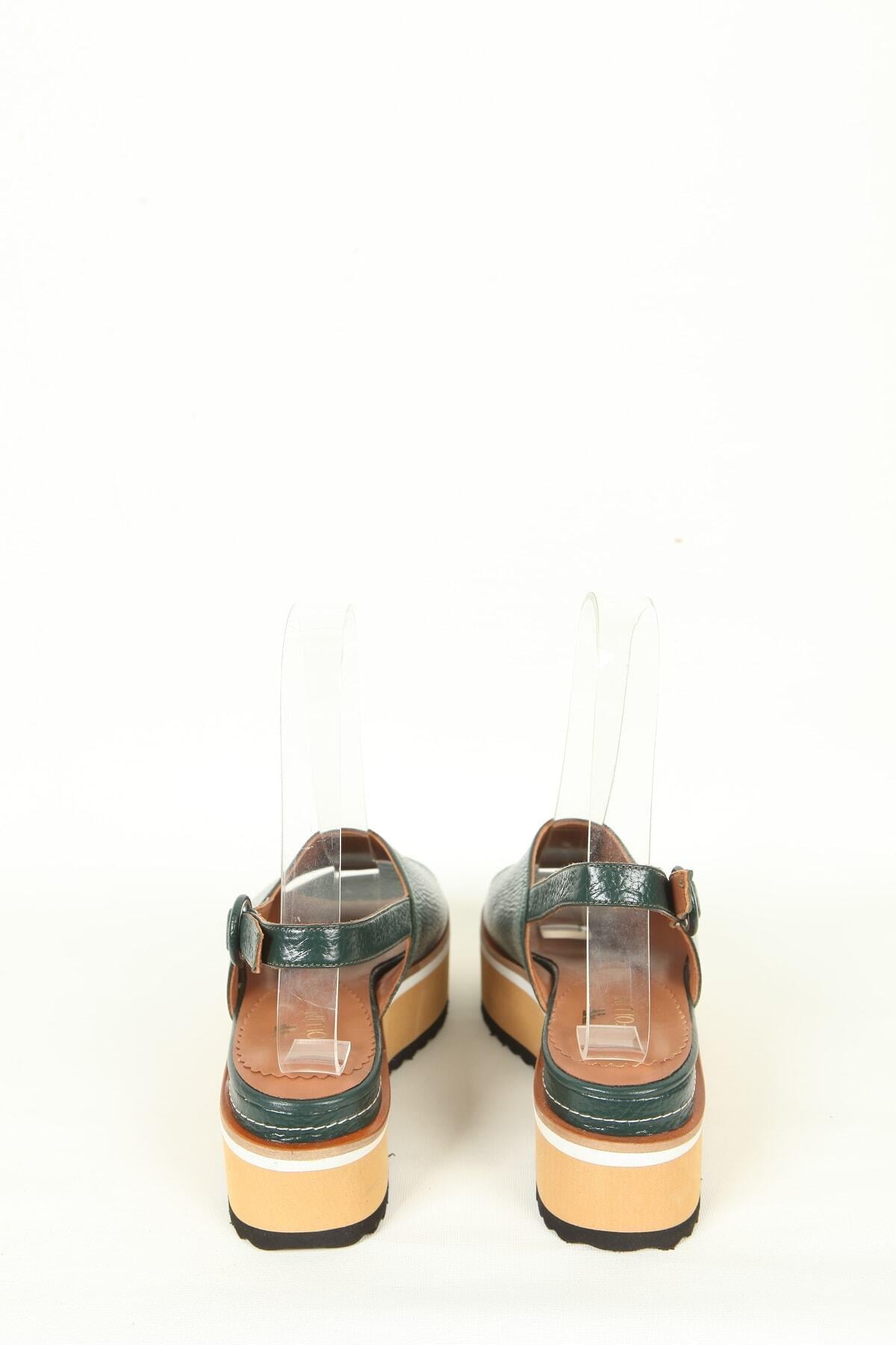 Kadın Deri Sandalet Yeşil