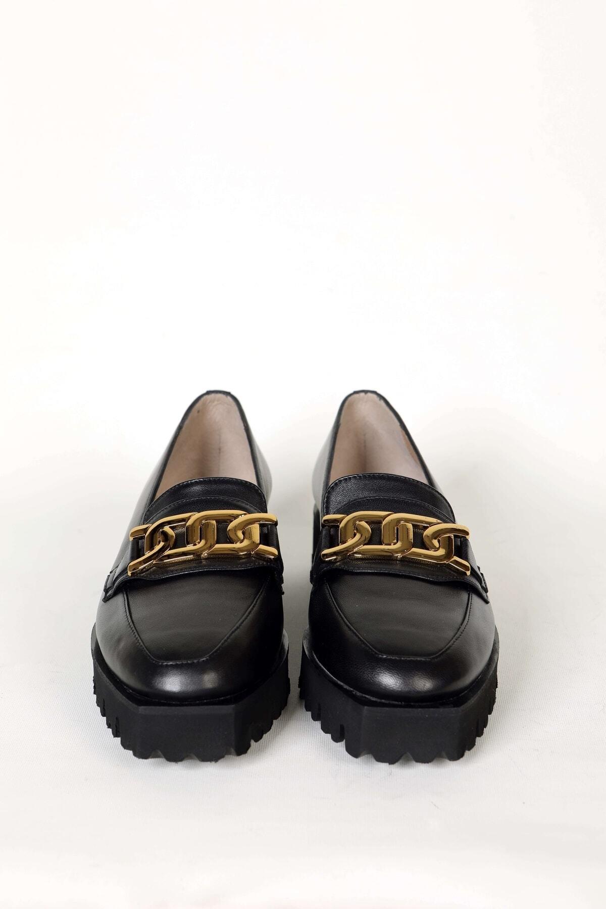 Kadın Deri Loafer Siyah