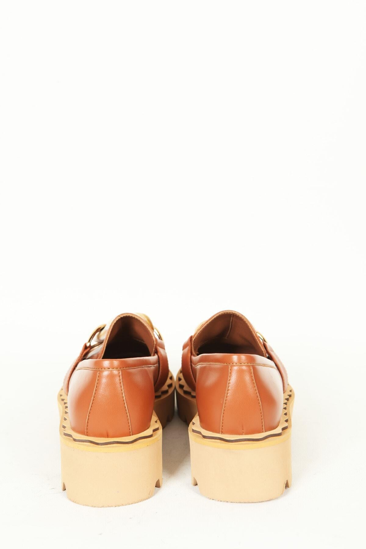 Kadın Deri Loafer Taba