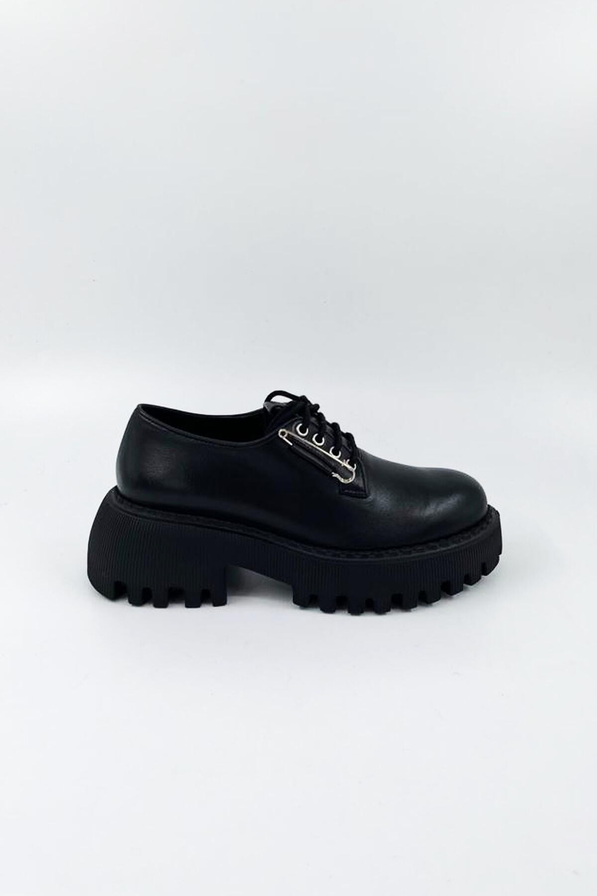 Kadın Deri Loafer Siyah