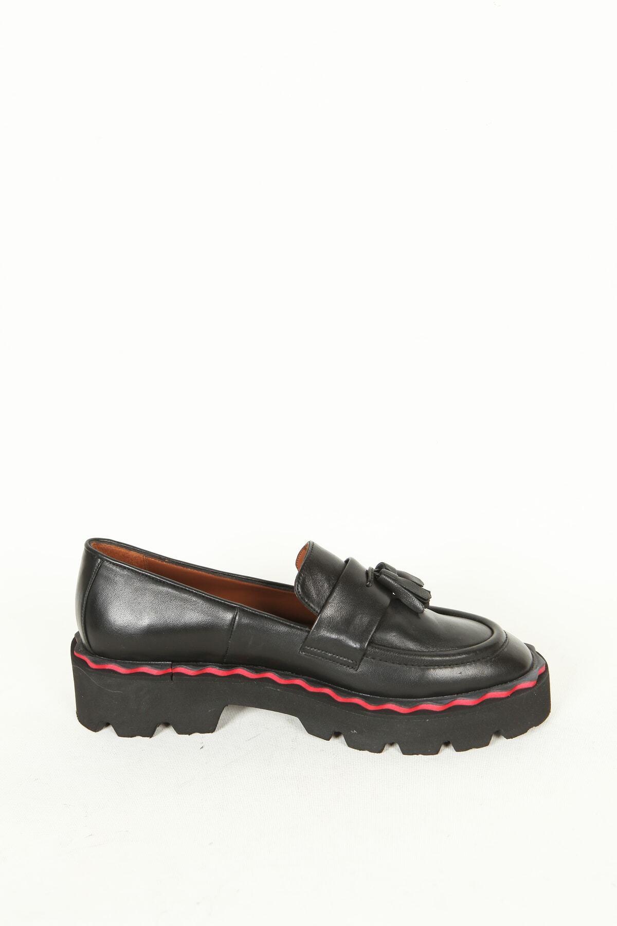 Kadın Deri Loafer Siyah