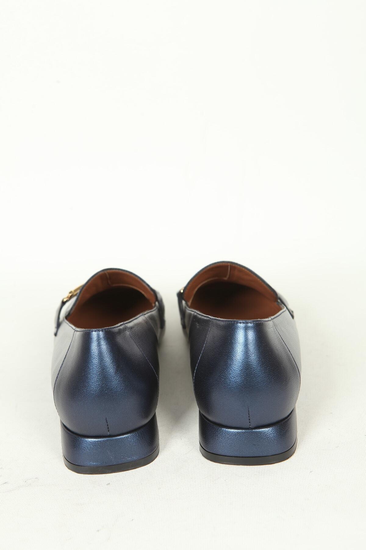 Kadın Deri Loafer Lacivert