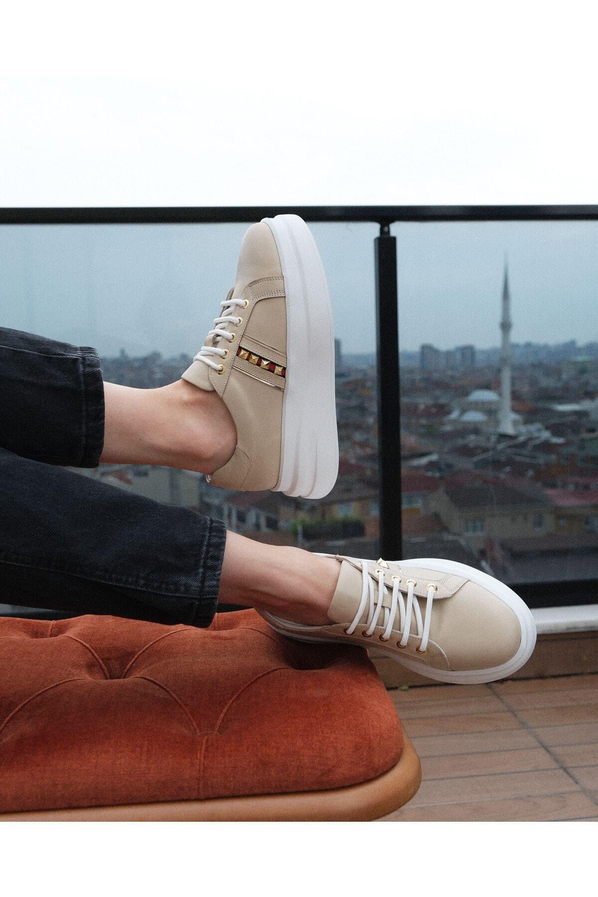 Kadın Deri Sneaker Beyaz