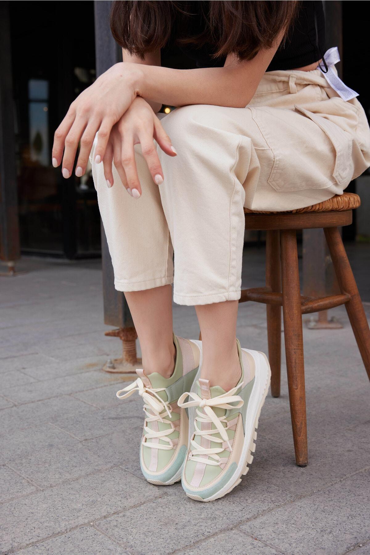 Kadın Deri Sneaker Yeşil