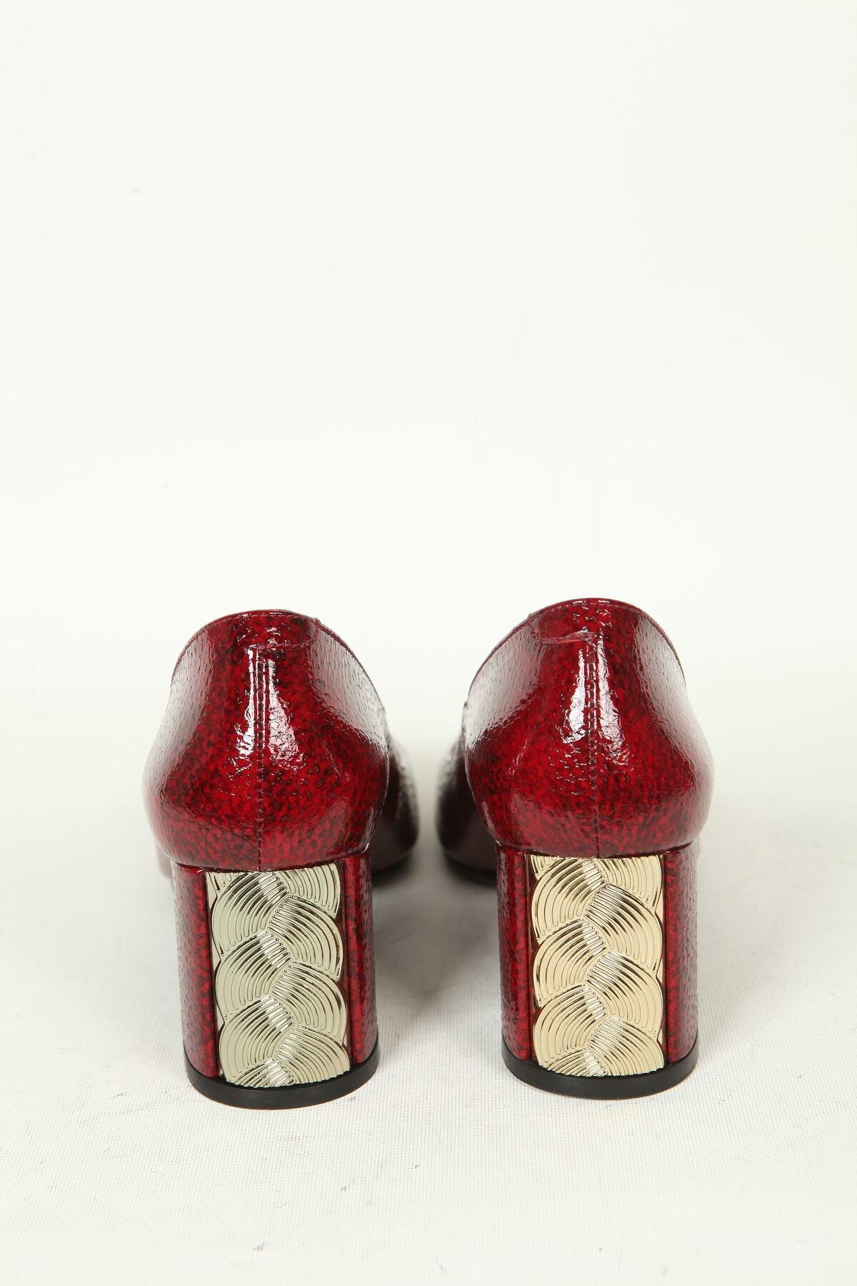 Kadın Deri Ayakkabı Bordo Rugan