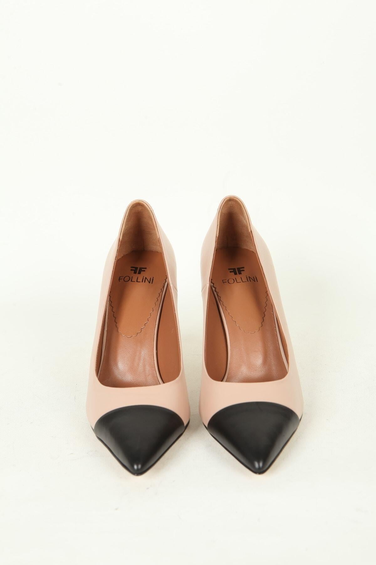 Kadın Deri Stiletto Pudra