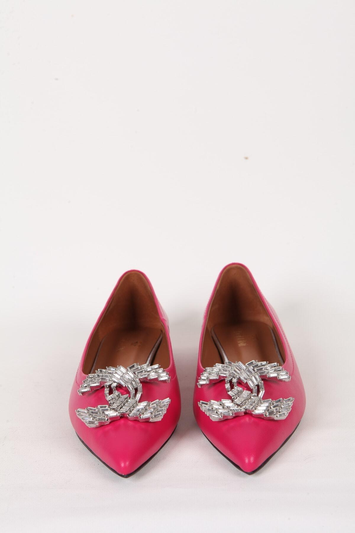 Kadın Deri Babet Fuşya