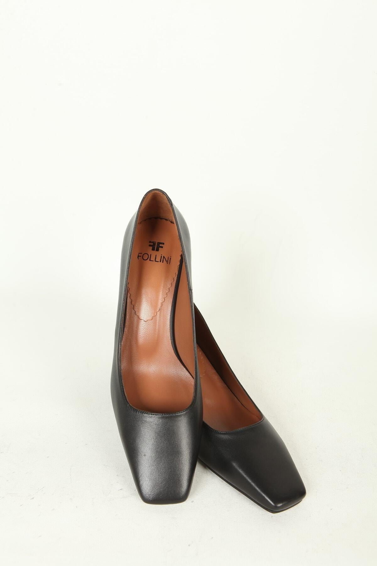 Kadın Deri Ayakkabı Topuklu Siyah