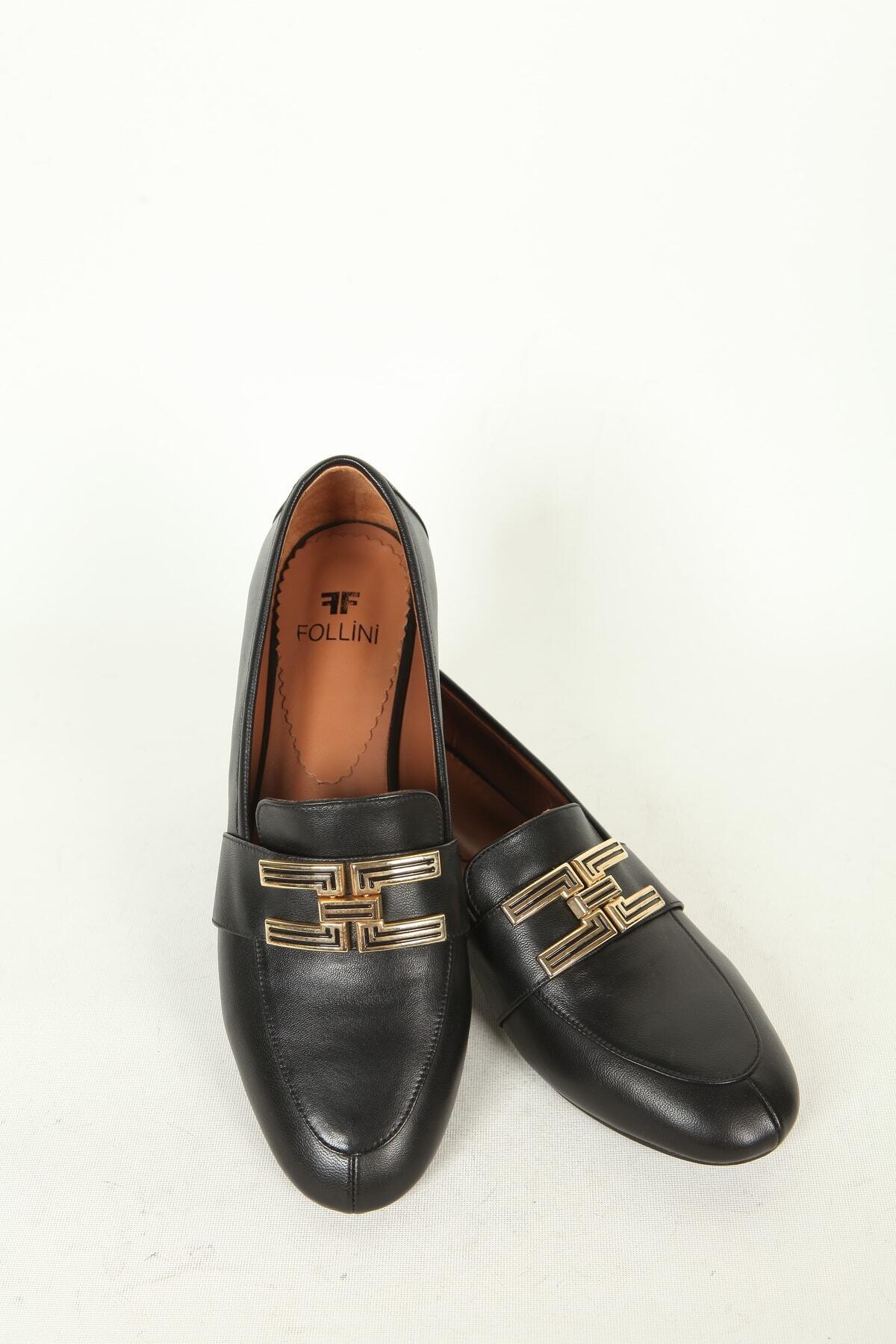 Kadın Deri Loafer Siyah