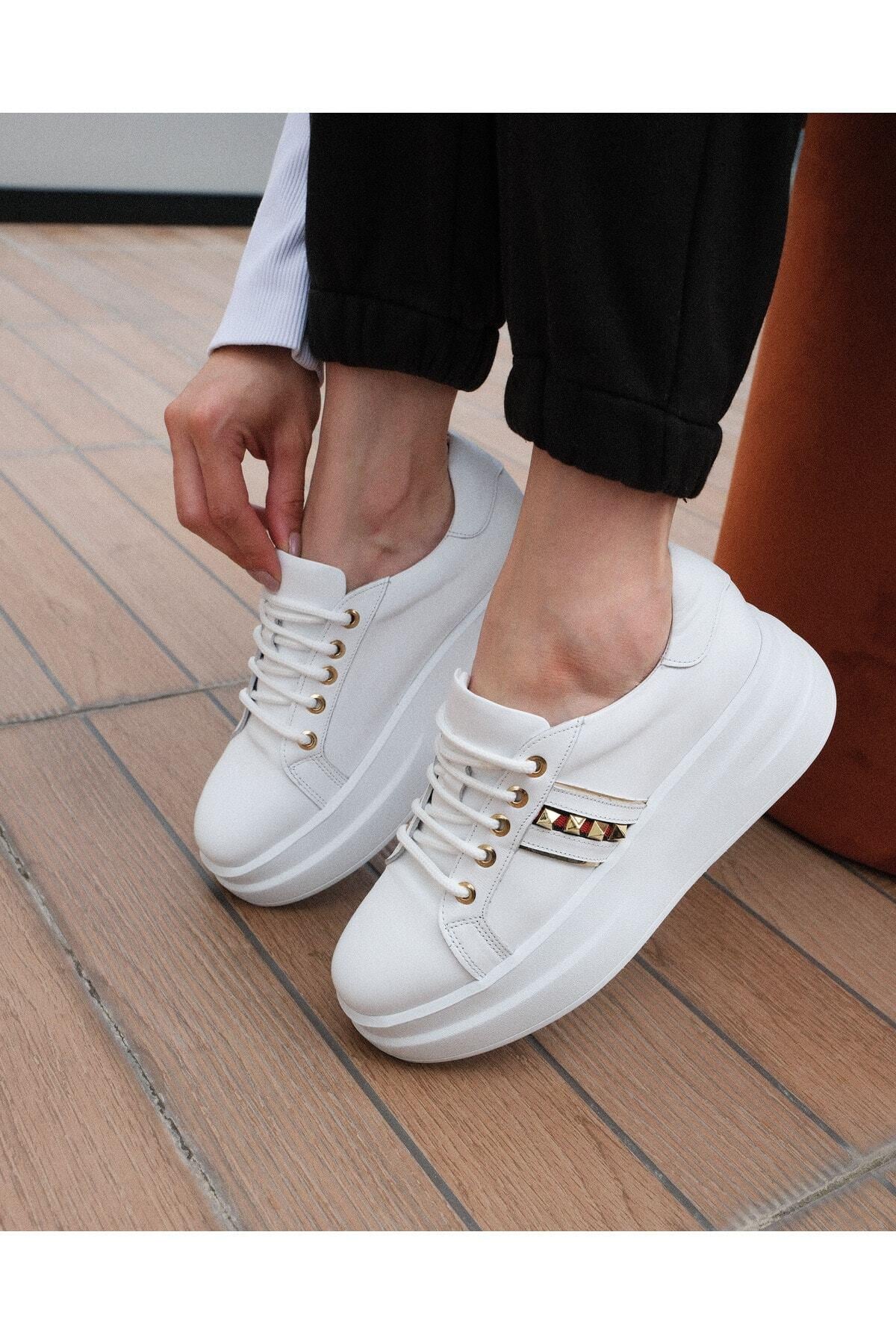 Kadın Deri Sneaker Beyaz