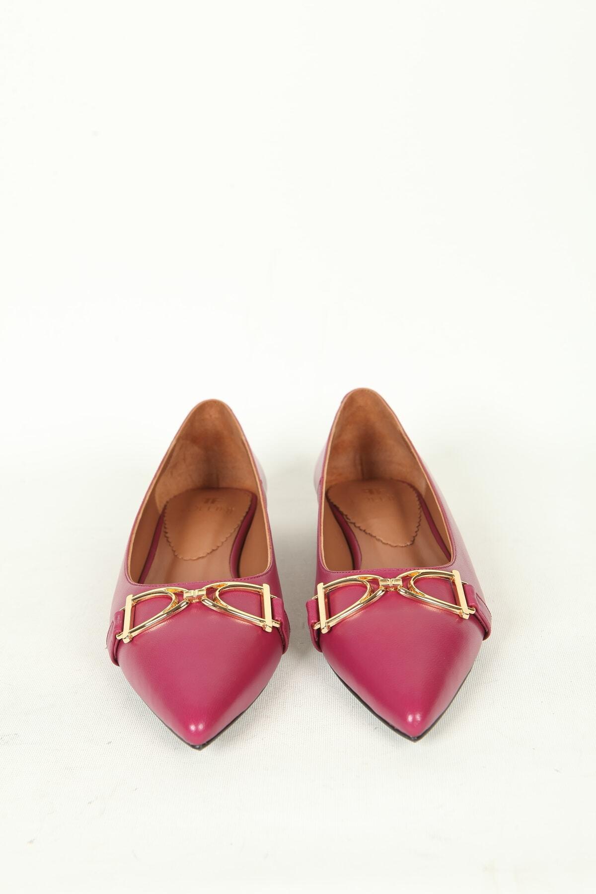 Kadın Deri Babet Pembe